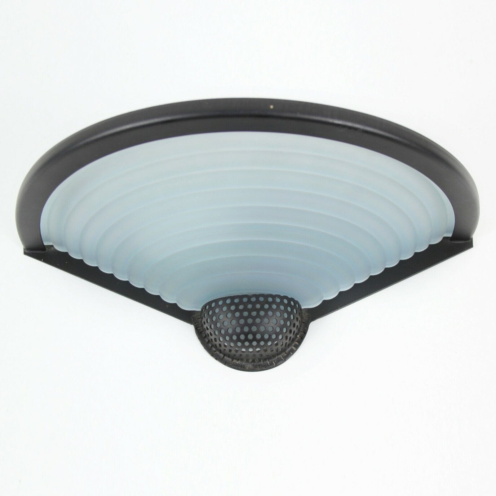 Lampada da parete applique in vetro Murano modernariato satinato celeste nero Lampade Appliques