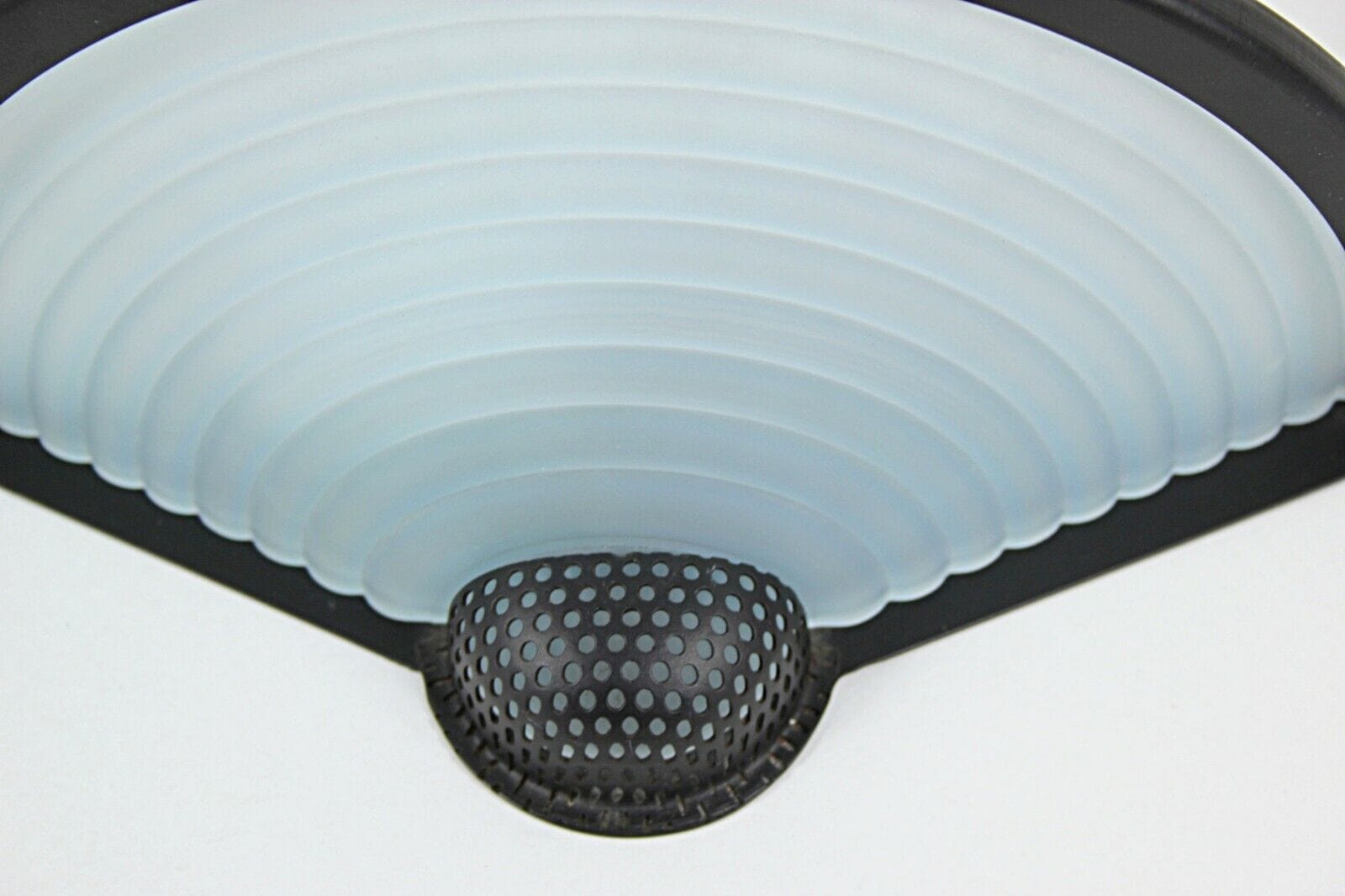 Lampada da parete applique in vetro Murano modernariato satinato celeste nero Lampade Appliques