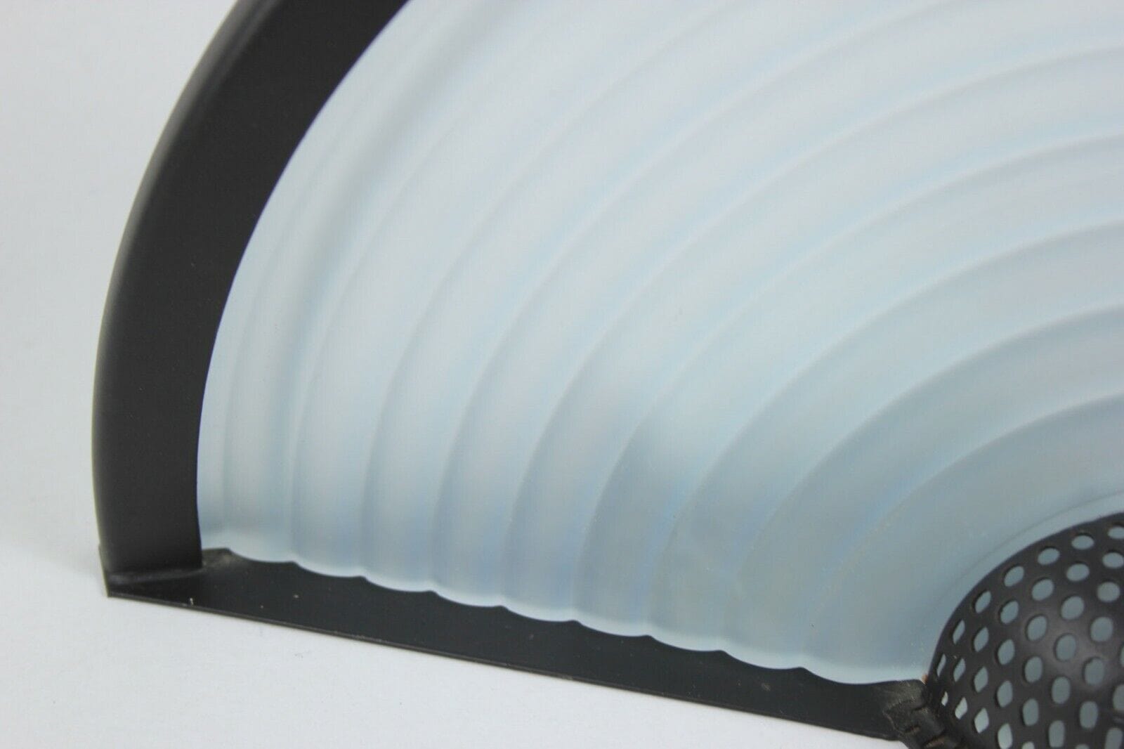 Lampada da parete applique in vetro Murano modernariato satinato celeste nero Lampade Appliques