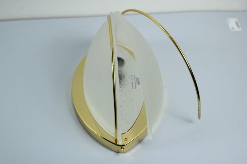 Lampada da parete applique mezzaluna in vetro satinato ALBANI modernariato oro Lampade Appliques