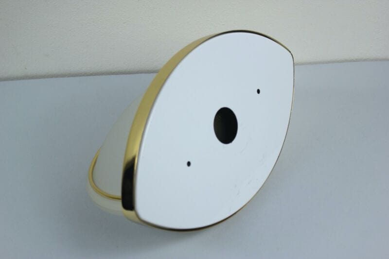 Lampada da parete applique mezzaluna in vetro satinato ALBANI modernariato oro Lampade Appliques