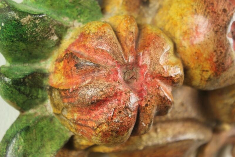 Lampada da parete muro in legno frutta con paralume tessuto Florenz Lamp 2276 .A Lampade Appliques