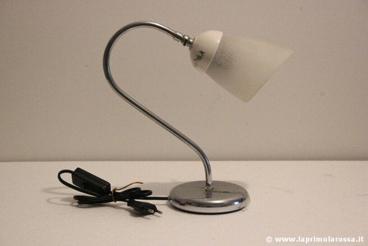 LAMPADA DA TAVOLA RETRO' IN METALLO CROMATO CERAMICA E VETRO - ABAT JOUR Lampade Appliques