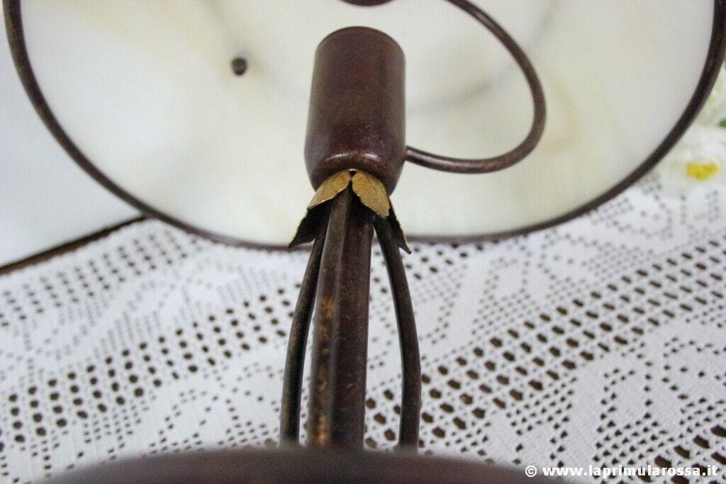 LAMPADA DA TAVOLO ANNI 80 LIBERTI LAMP ABAT JOUR RUSTICA - VINTAGE ITALIAN LAMP Lampade Appliques