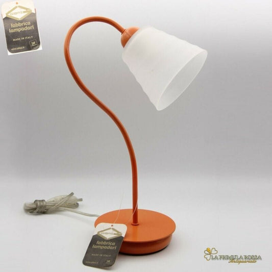 Lampada da tavolo arancione vintage per scrivania in metallo cristallo GIBAS Lampade Appliques