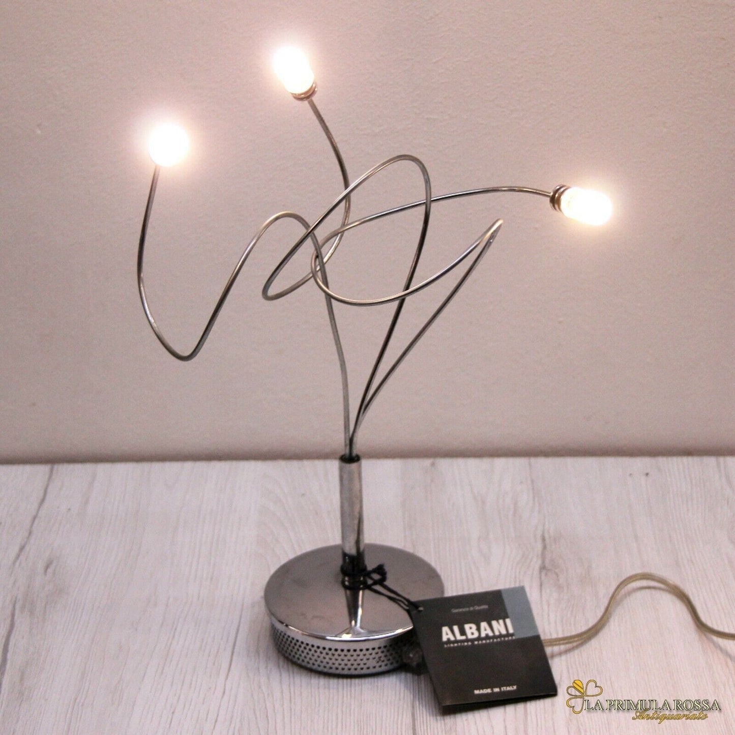 Lampada da tavolo moderna cromo cromata a led ALBANI Cespugli bracci flessibili Lampade Appliques