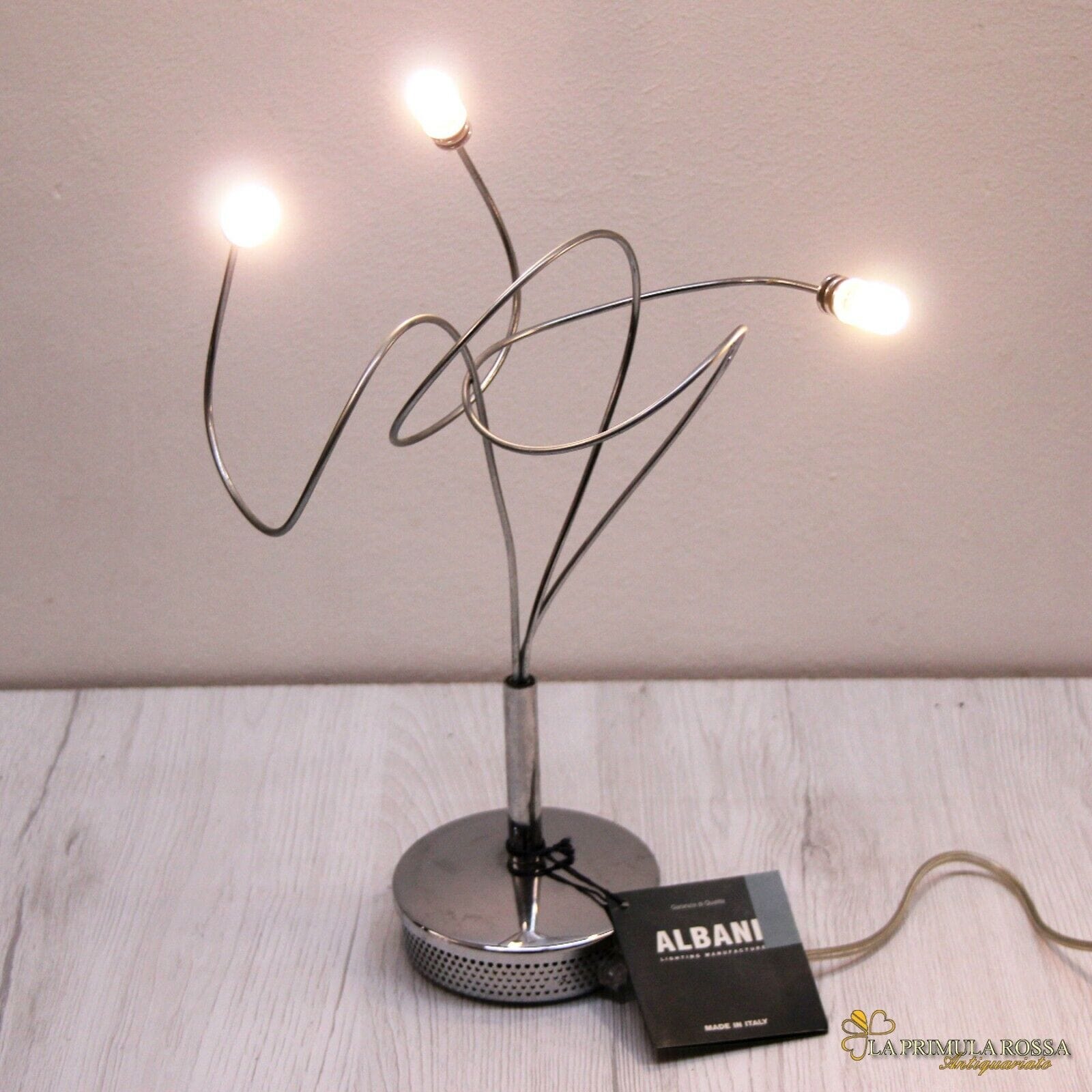 Lampada da tavolo moderna cromo cromata a led ALBANI Cespugli bracci flessibili Lampade Appliques
