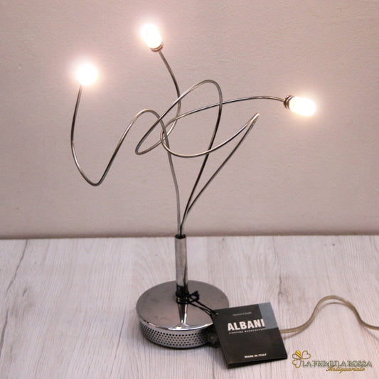 Lampada da tavolo moderna cromo cromata a led ALBANI Cespugli bracci flessibili Lampade Appliques