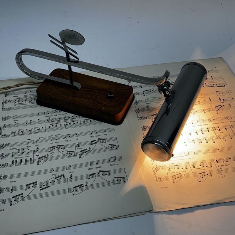 Lampada da tavolo Vintage antica di design Stile Art deco anni 30 per Pianoforte Lampade Appliques