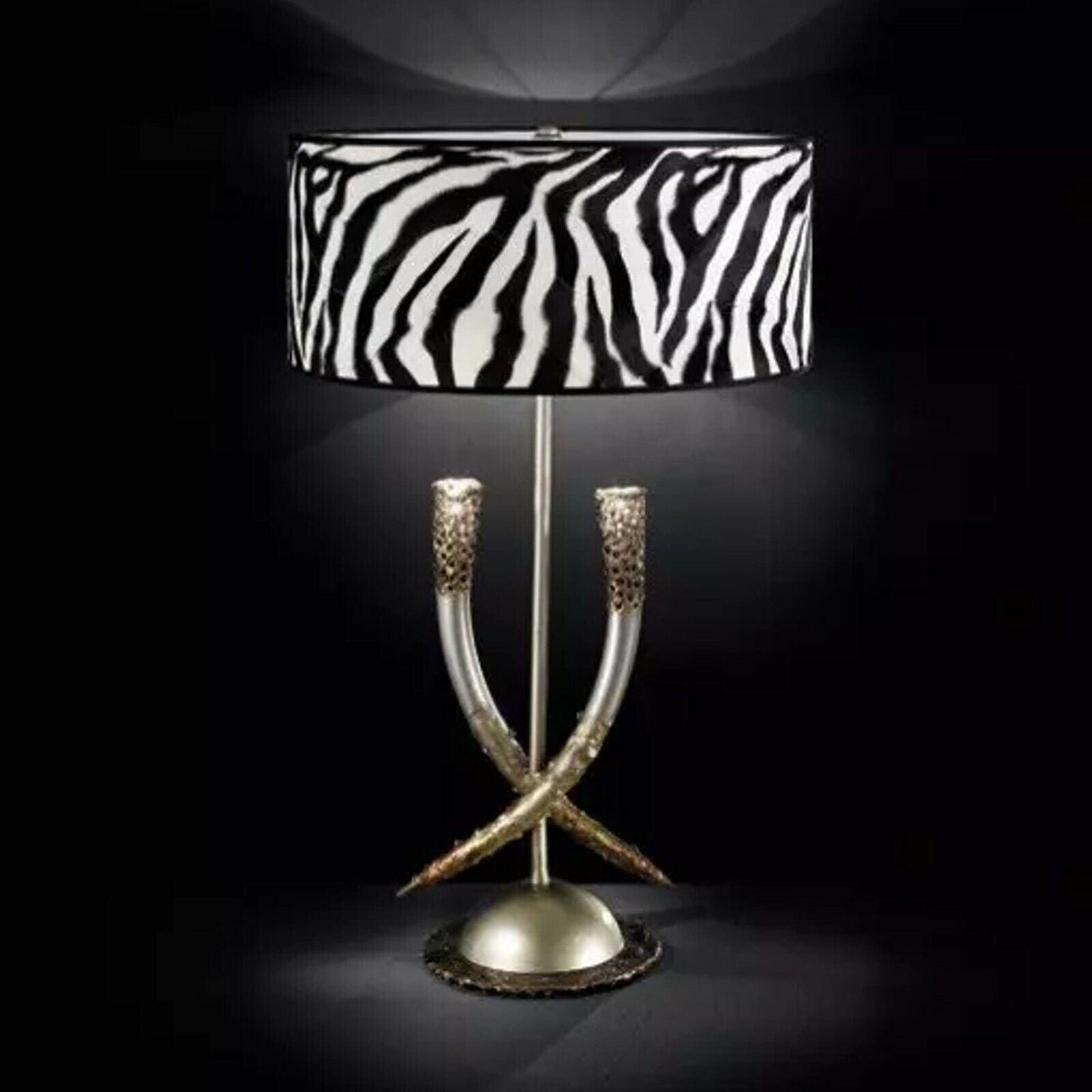 LAMPADA DA TAVOLO ZEBRATA SAFARI SAVANA LUME SALOTTO SOGGIORNO  MM LAMPADARI Lampade Appliques