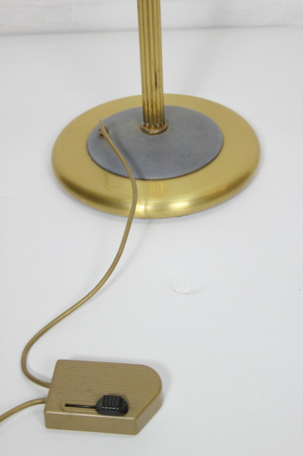 LAMPADA DA TERRA VINTAGE IN OTTONE FERRO ANFORA IN VETRO SATINATO VASO H 182 Lampade Appliques
