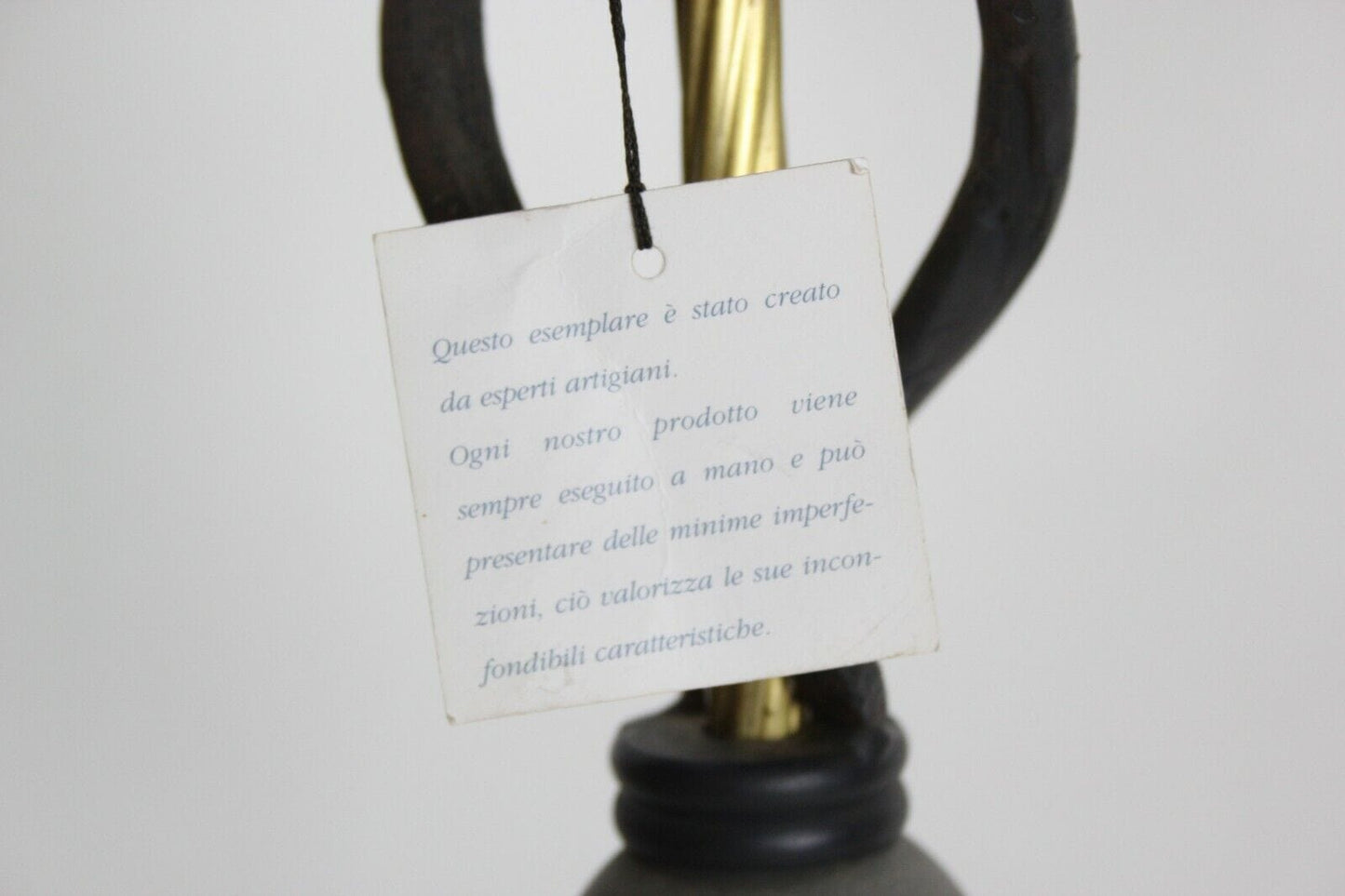 LAMPADA DA TERRA VINTAGE IN OTTONE FERRO ANFORA IN VETRO SATINATO VASO H 182 Lampade Appliques