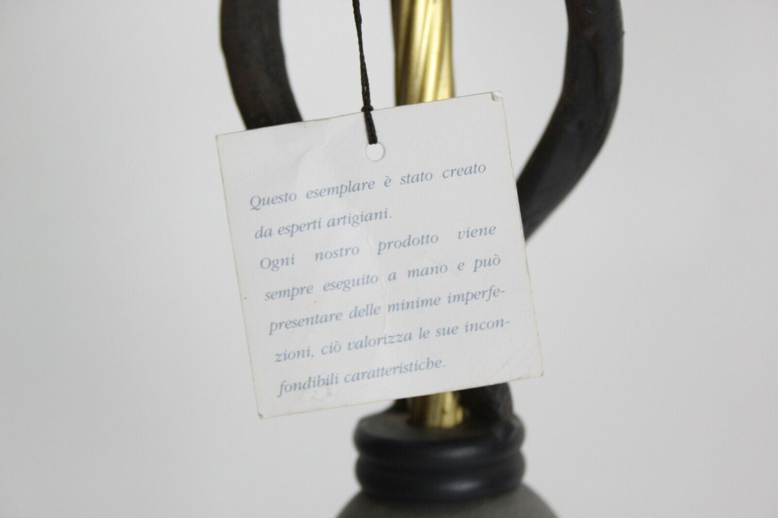 LAMPADA DA TERRA VINTAGE IN OTTONE FERRO ANFORA IN VETRO SATINATO VASO H 182 Lampade Appliques