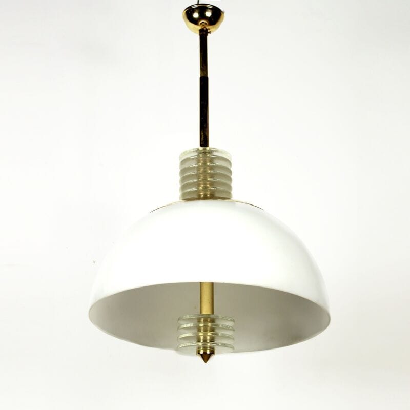 Lampadario lampada a sospensione cupola vintage in vetro di murano modernariato Lampade Appliques