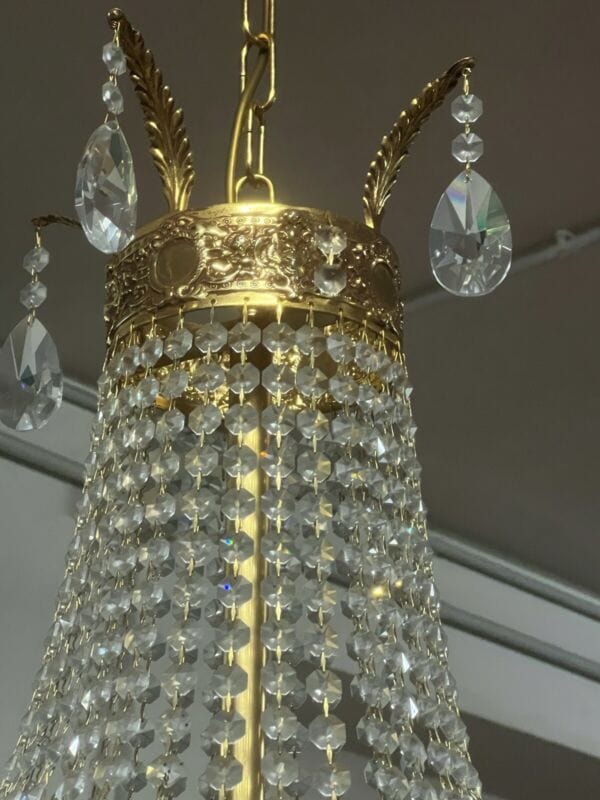 Lampadario stile Antico Impero con cristallo swarovski e oro classico elegante Lampade Appliques