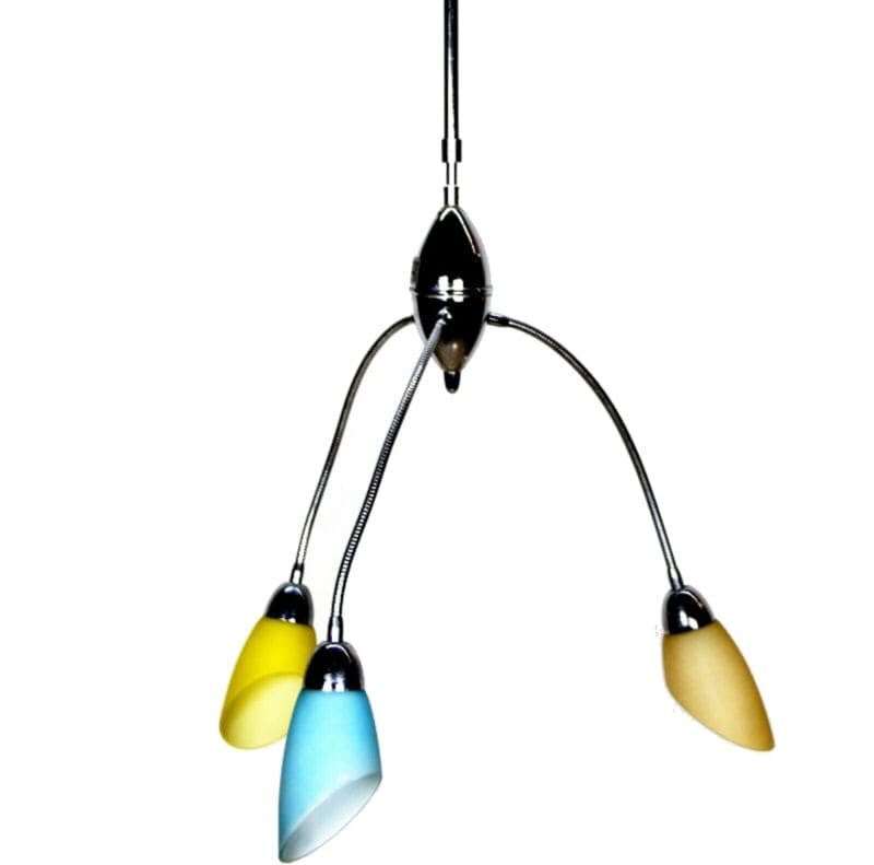 Lampadario vintage anni 70 stile stilnovo flessibile in vetro colorato lampada Lampade Appliques