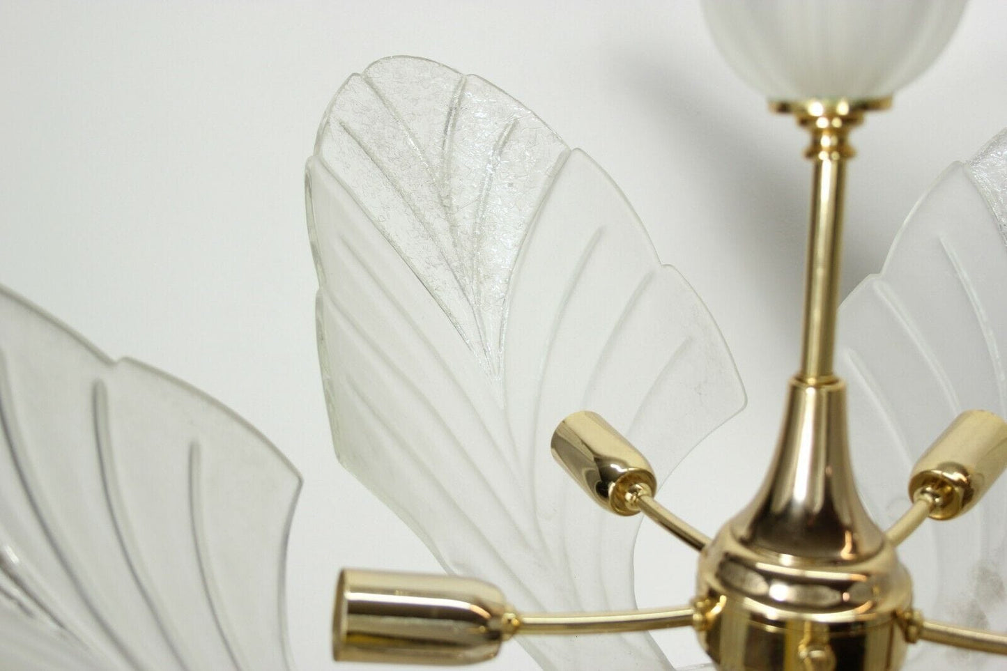 LAMPADARIO VINTAGE CON GRANDI FOGLIE IN VETRO  DI MURANO - LAMPADA A SOSPENSIONE Lampade Appliques