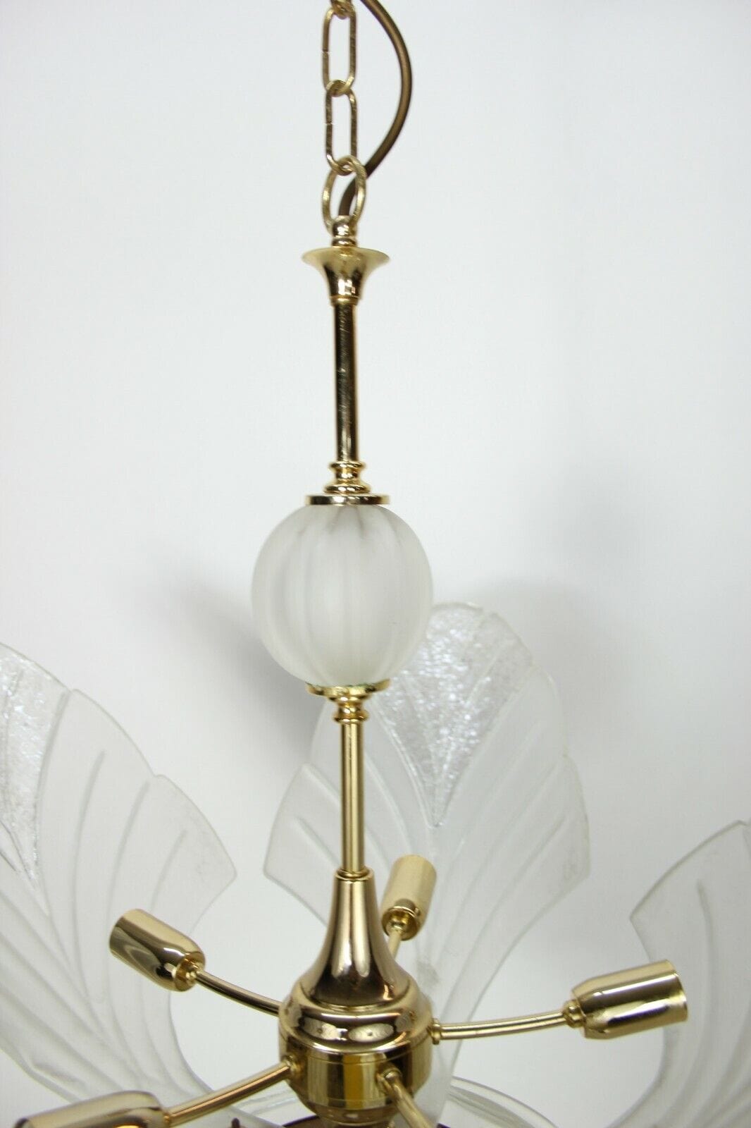 LAMPADARIO VINTAGE CON GRANDI FOGLIE IN VETRO  DI MURANO - LAMPADA A SOSPENSIONE Lampade Appliques