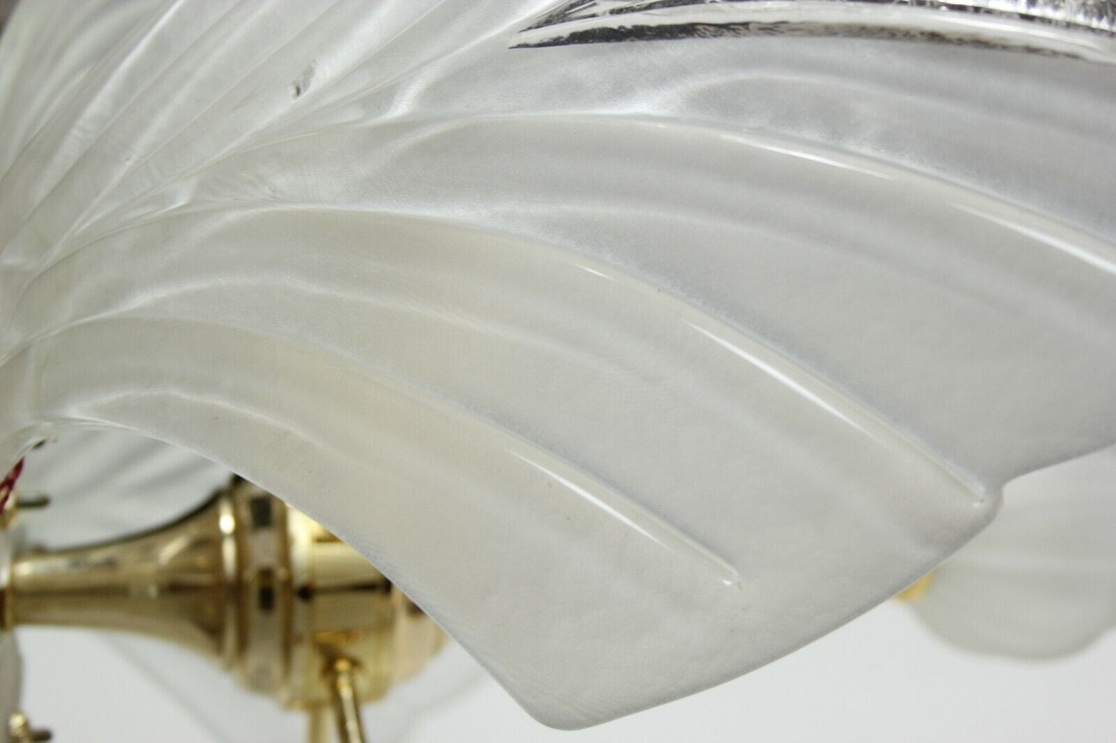 LAMPADARIO VINTAGE CON GRANDI FOGLIE IN VETRO  DI MURANO - LAMPADA A SOSPENSIONE Lampade Appliques