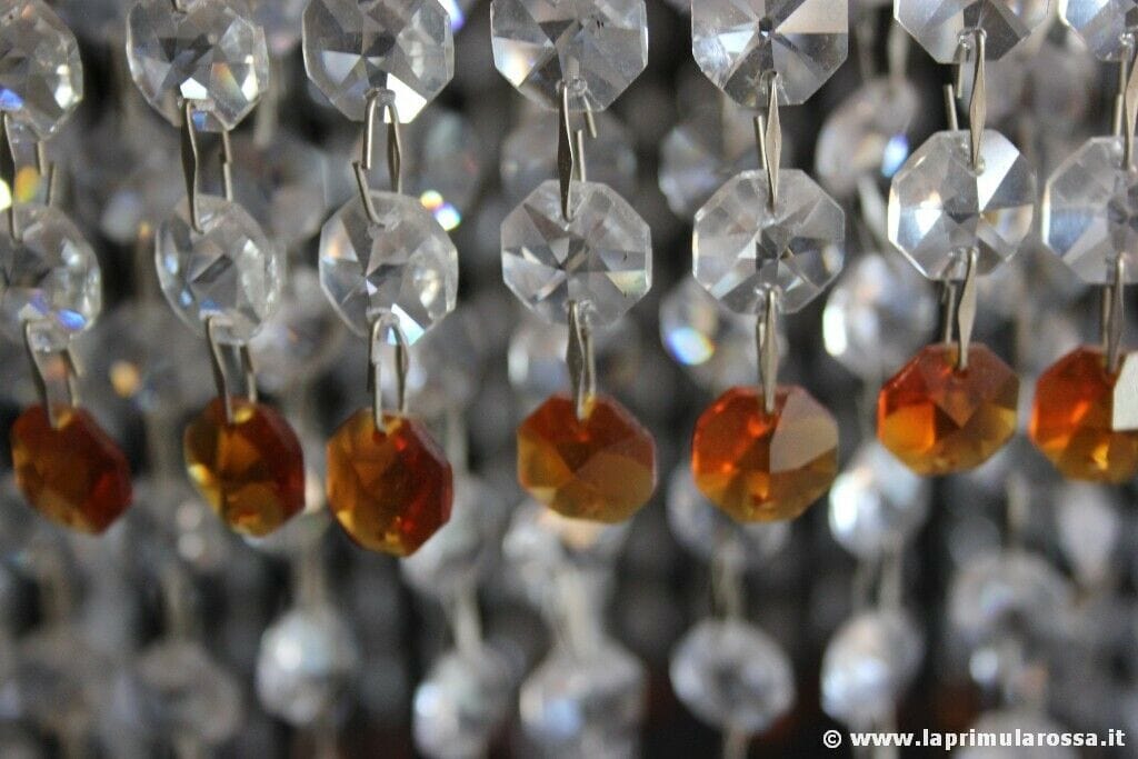 LAMPADARIO VINTAGE CON STRUTTURA CROMATA E  CRISTALLI SWAROVSKI LAMPADA RETRO' Lampade Appliques