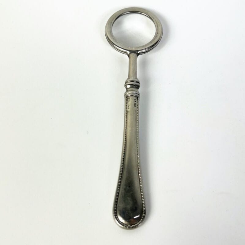Lente di Ingrandimento a mano in argento Silver Plated antica Vintage anni 50 Attrezzi e Strumenti