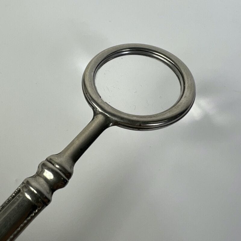 Lente di Ingrandimento a mano in argento Silver Plated antica Vintage anni 50 Attrezzi e Strumenti