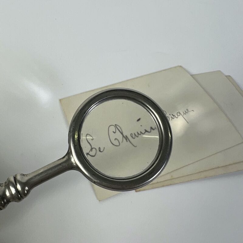 Lente di Ingrandimento a mano in argento Silver Plated antica Vintage anni 50 Attrezzi e Strumenti