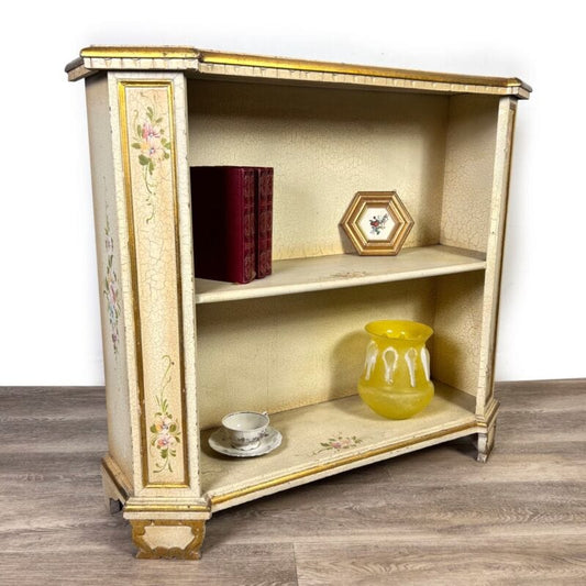 Libreria a giorno consolle stile antica veneziano 700 laccata dipinta in legno Complementi d'arredo