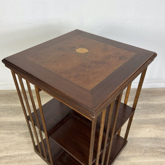 Libreria girevole stile antico vittoriano inglese in legno reggilibri tavolo Complementi d'arredo