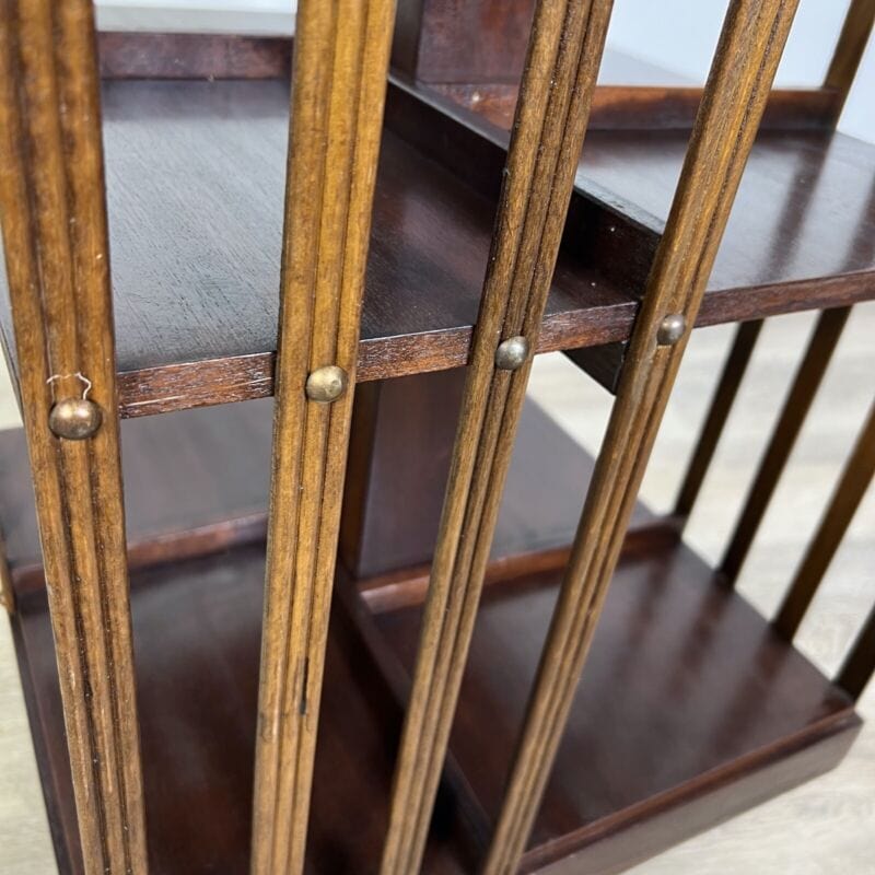Libreria girevole stile antico vittoriano inglese in legno reggilibri tavolo Complementi d'arredo