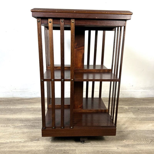 Libreria girevole stile antico vittoriano inglese in legno reggilibri tavolo Complementi d'arredo