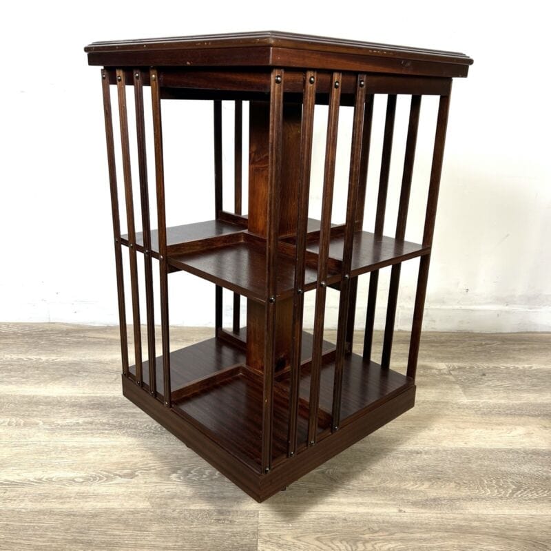 Libreria girevole stile antico vittoriano inglese in legno reggilibri tavolo Complementi d'arredo