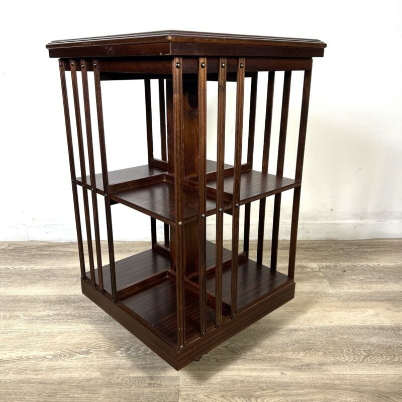 Libreria girevole stile antico vittoriano inglese in legno reggilibri tavolo Complementi d'arredo