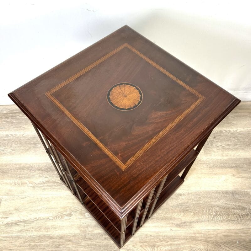 Libreria girevole stile antico vittoriano inglese in legno reggilibri tavolo Complementi d'arredo