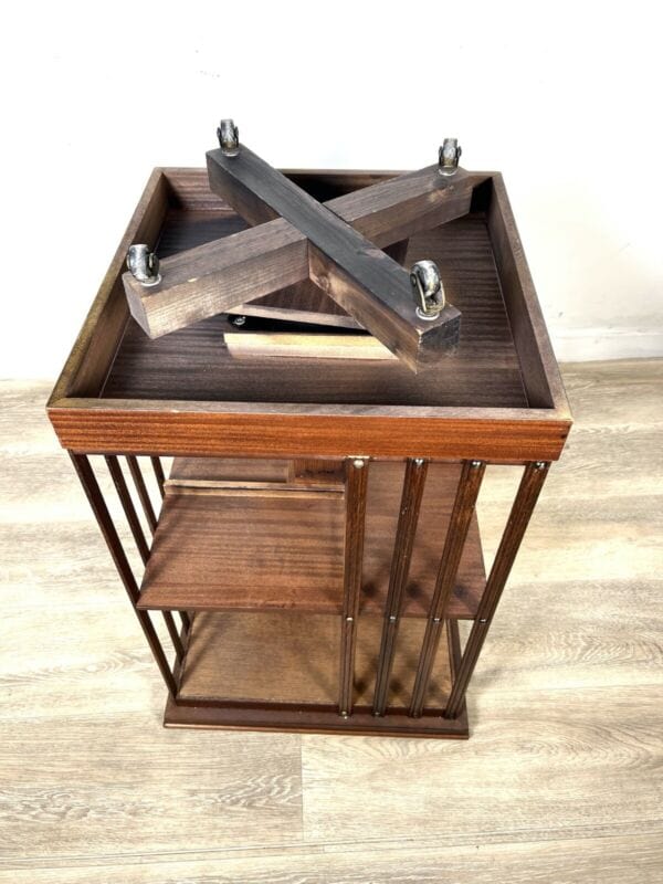 Libreria girevole stile antico vittoriano inglese in legno reggilibri tavolo Complementi d'arredo