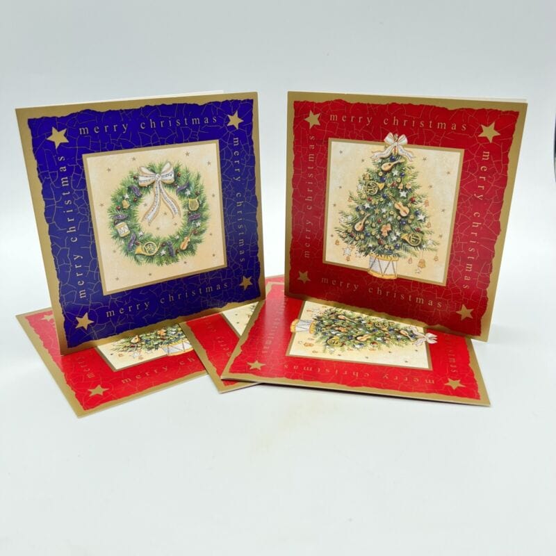 Lotto 5 cartoline di Buon Natale Vintage Natalizie inglesi di Lusso con Albero Other