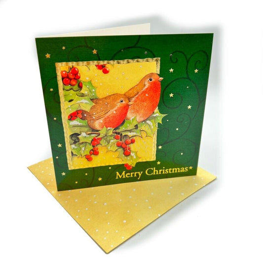 Lotto 5 cartoline di Buon Natale Vintage Natalizie inglesi di lusso con Uccelli Other