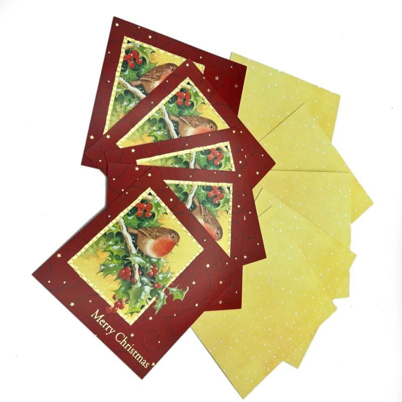 Lotto 5 cartoline di Buon Natale Vintage Natalizie inglesi di lusso Pettirosso Other