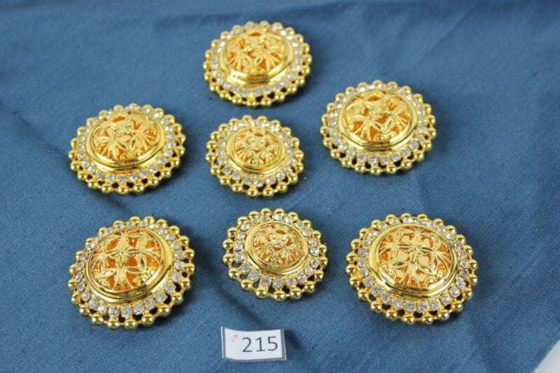 Lotto di Bottoni gioiello vintage colore oro rotondi con strass incastonati Bigiotteria & Accessori