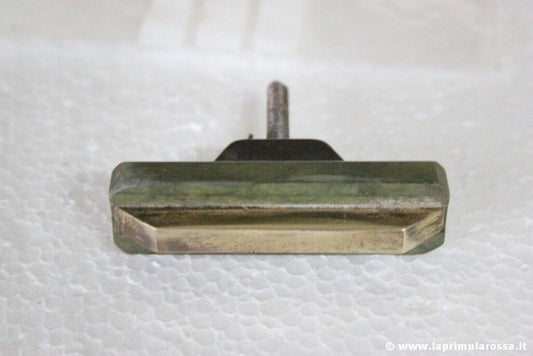 MANIGLIA D'EPOCA DECO X MOBILE IN BACHELITE E OTTONE - VINTAGE DECO HANDLE Restauro