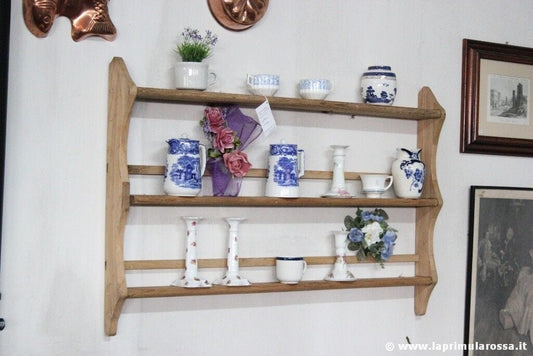 MENSOLA VINTAGE IN LEGNO A TRE RIPIANI L. cm 106 H 67 - MENSOLINA D'EPOCA Complementi d'arredo