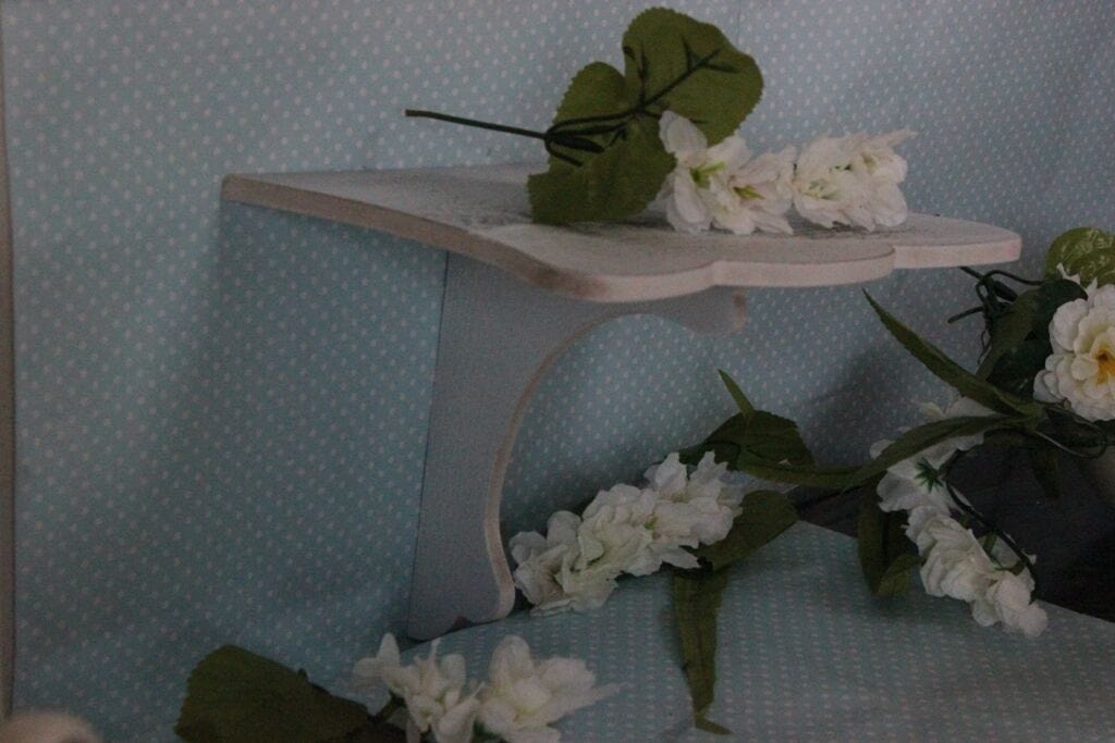 MENSOLINA SHABBY CHIC A SOSPENSIONE  MENSOLA  IN LEGNO PATINA ANTICATA Complementi d'arredo