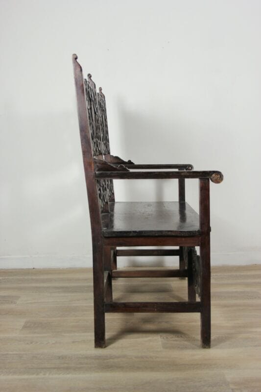 Panca antica panchina in legno divanetto italiano vecchio mobile intagliato Arredamento