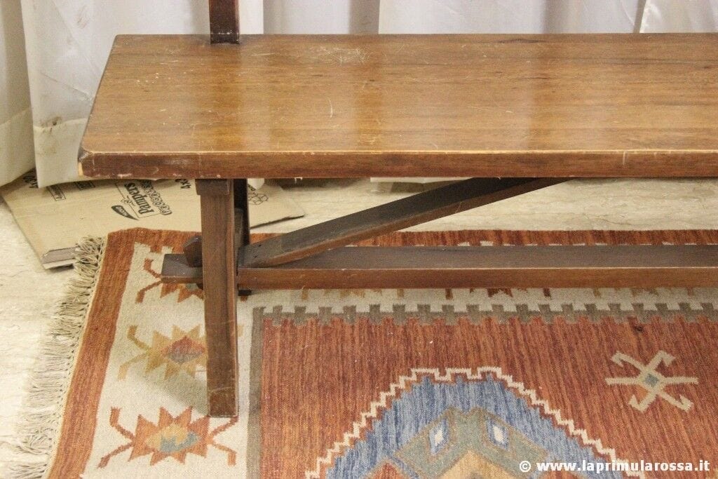 PANCA RUSTICA D'EPOCA IN LEGNO MASSELLO L.mt.2  VINTAGE WOODEN BENCH Arredamento