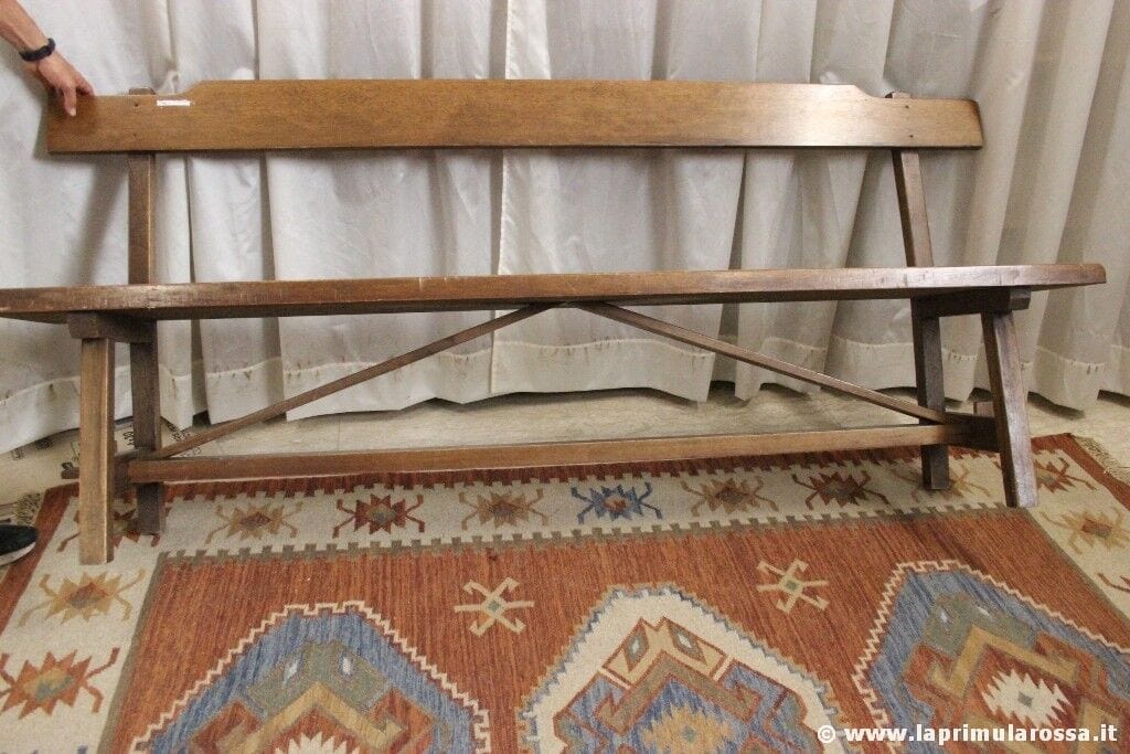 PANCA RUSTICA D'EPOCA IN LEGNO MASSELLO L.mt.2  VINTAGE WOODEN BENCH Arredamento