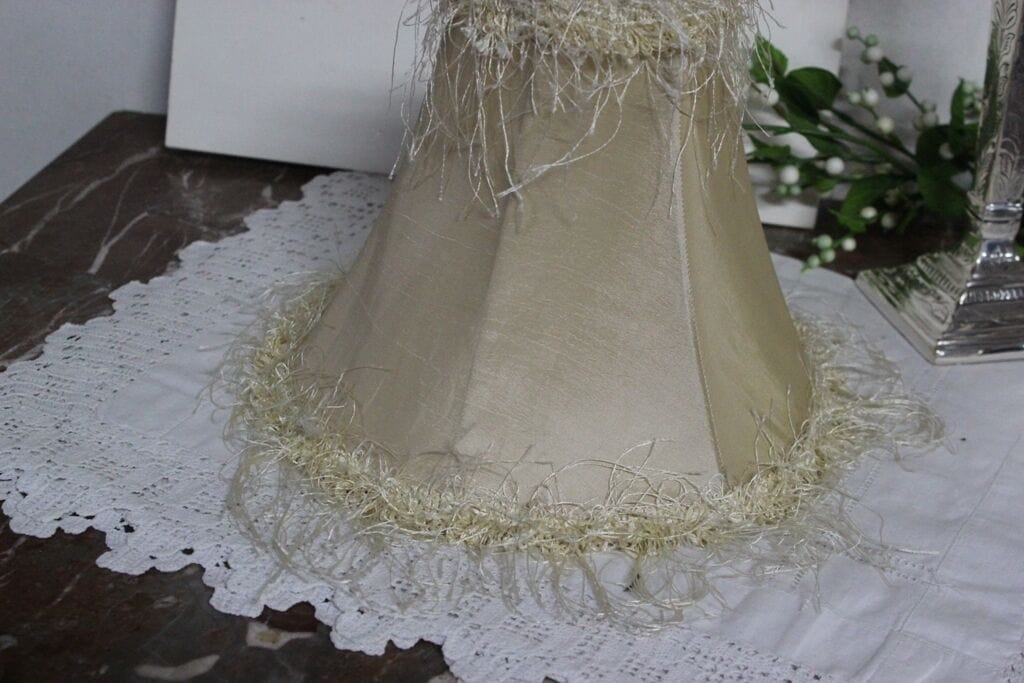 PARALUME IN STOFFA H cm 19 COLORE BEIGE PER LAMPADA, LUME, APPLIQUE - VENTOLA Lampade Appliques