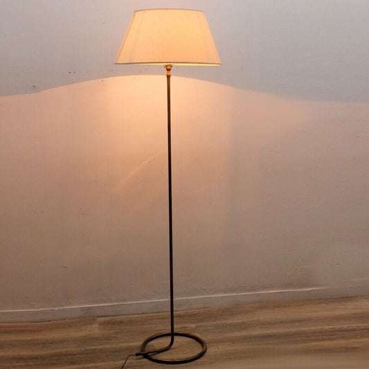 Piantana vintage lampada anni 70 da terra lume in ottone con paralume antico Lampade Appliques