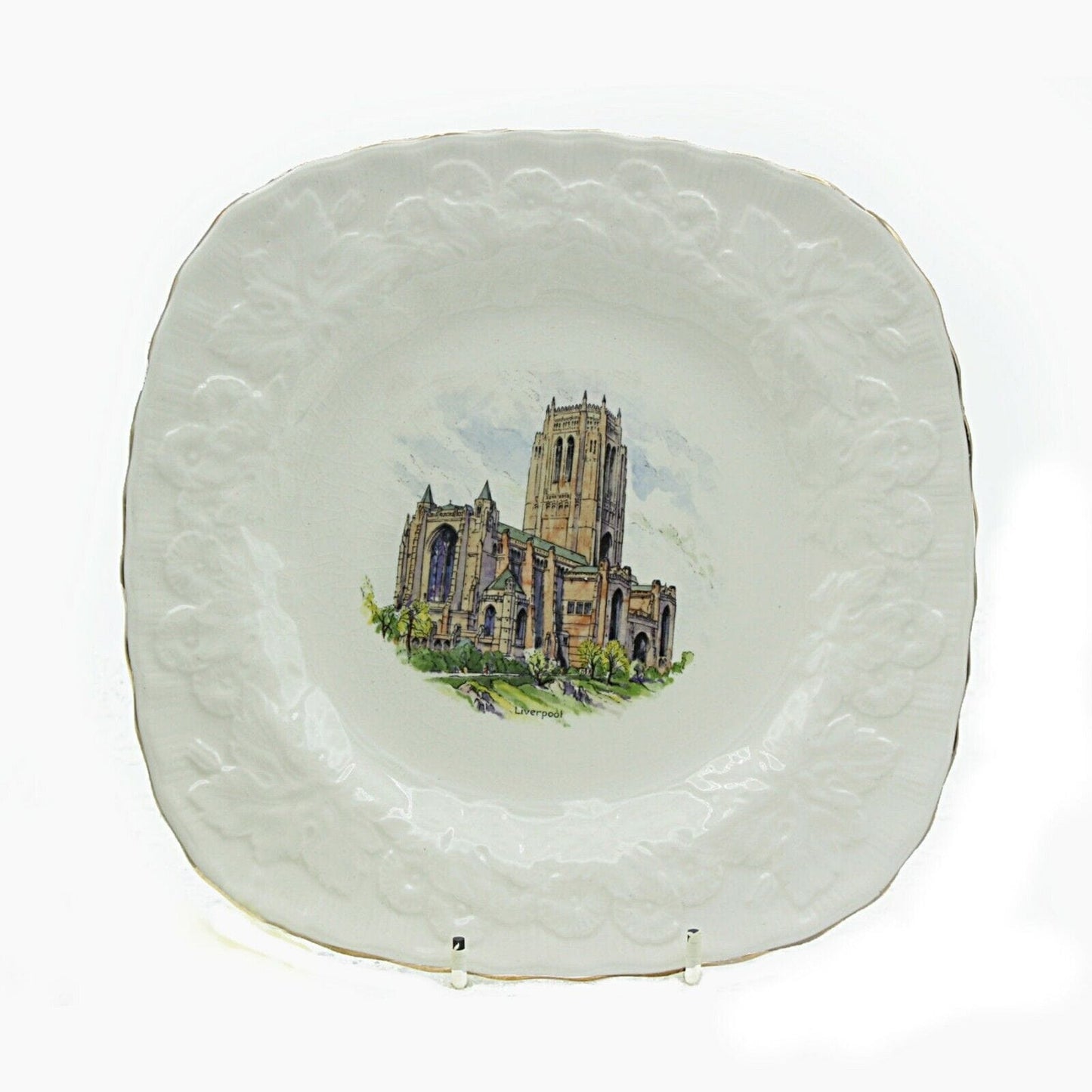 PIATTO ANTICO CERAMICA DA COLLEZIONE CATTEDRALE LIVERPOOL SOUVENIR INGHILTERRA Ceramiche e Porcellane