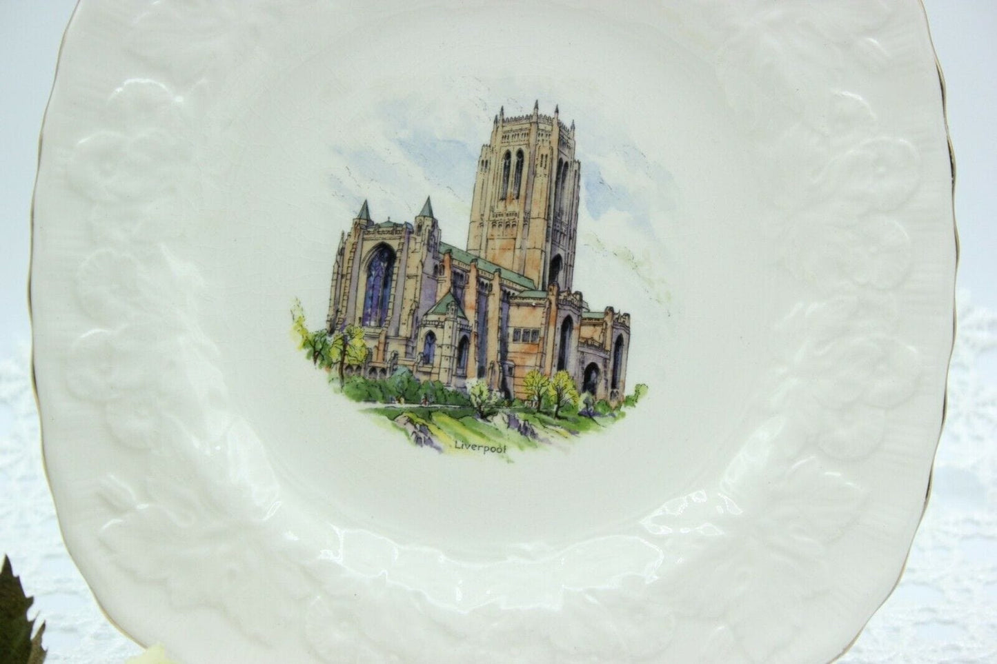 PIATTO ANTICO CERAMICA DA COLLEZIONE CATTEDRALE LIVERPOOL SOUVENIR INGHILTERRA Ceramiche e Porcellane