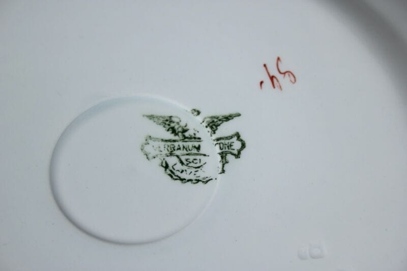 Piatto antico in ceramica laveno Verbanum decorativo con putti angeli cherubini Ceramiche e Porcellane
